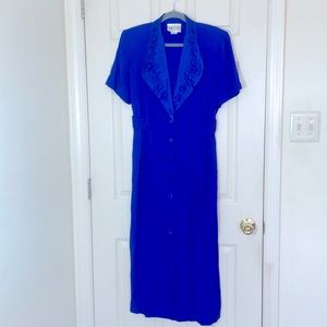 Vintage Royal Blue Maxi Dress Size 12